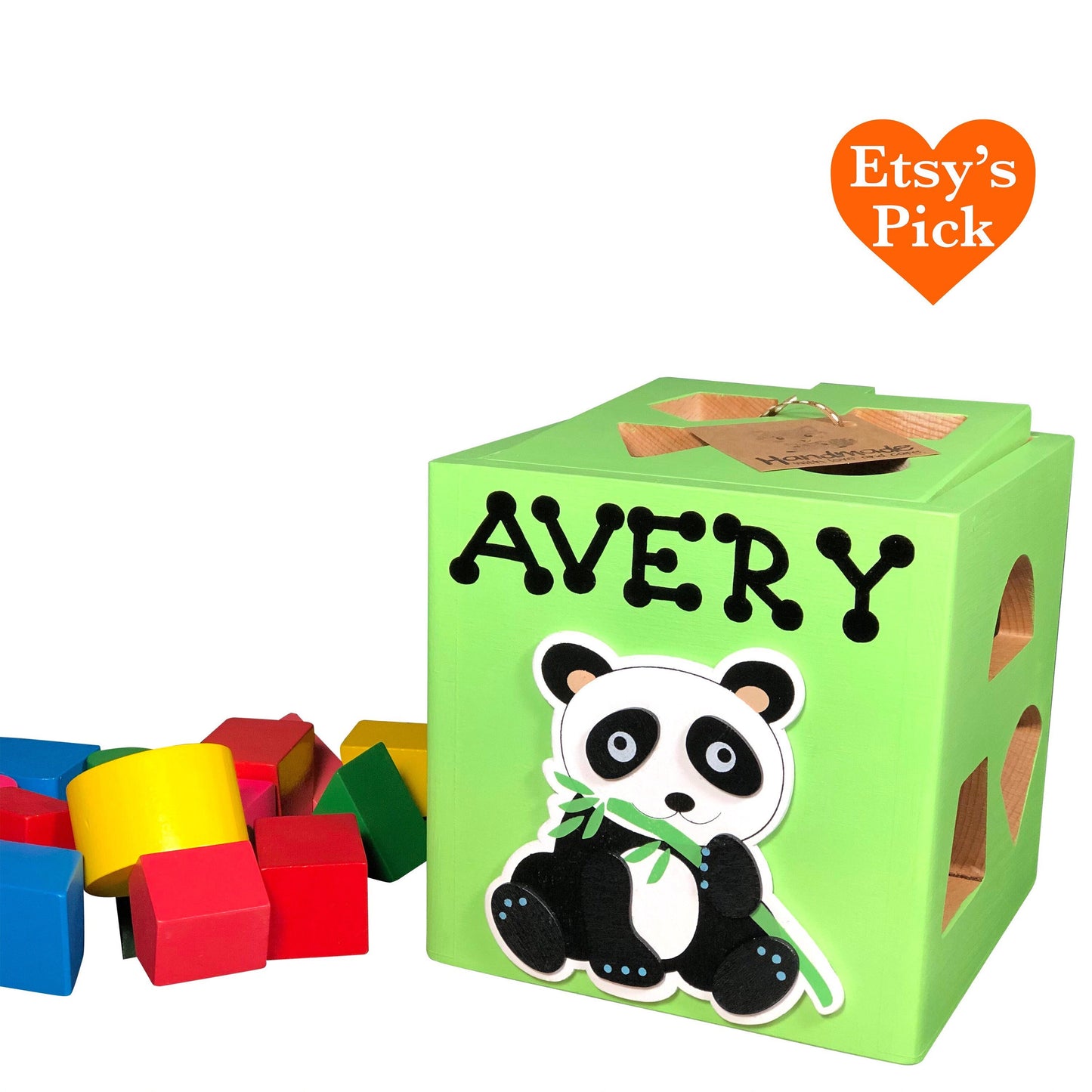 Panda shape sorter personalized / first baby blocks