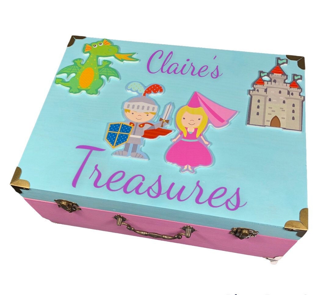 Keepsake box for baby girl / girls treasure box / wooden toy box / custom